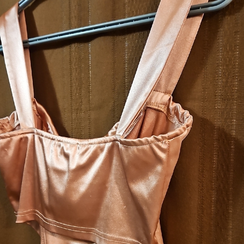 Satin Pink Bustier Corset Top - Picture 6 of 7